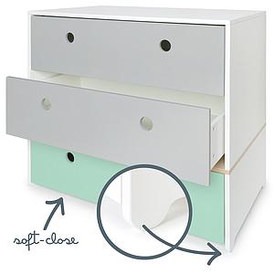 Commode COLORFLEX façades tiroirs pearl grey-pearl grey-mint