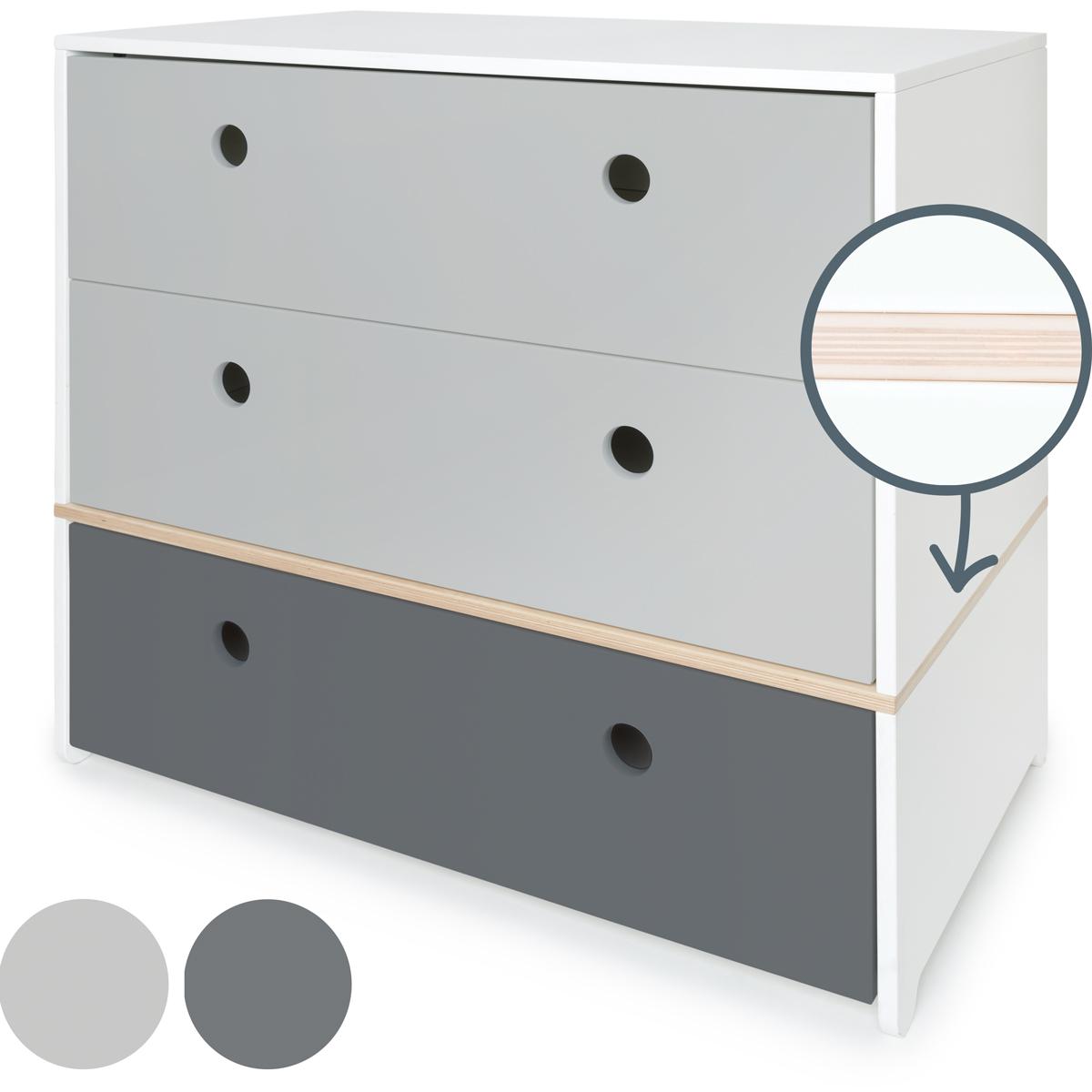 Commode COLORFLEX façades tiroirs pearl grey-pearl grey-space grey