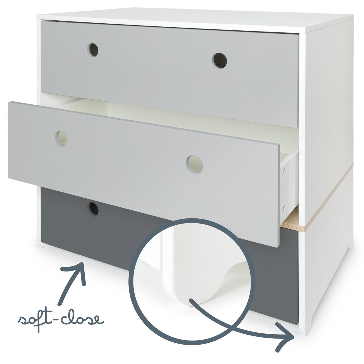 Commode COLORFLEX façades tiroirs pearl grey-pearl grey-space grey