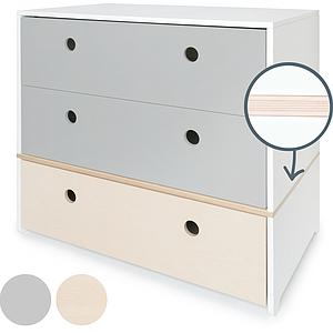 Commode COLORFLEX façades tiroirs pearl grey-pearl grey-white wash
