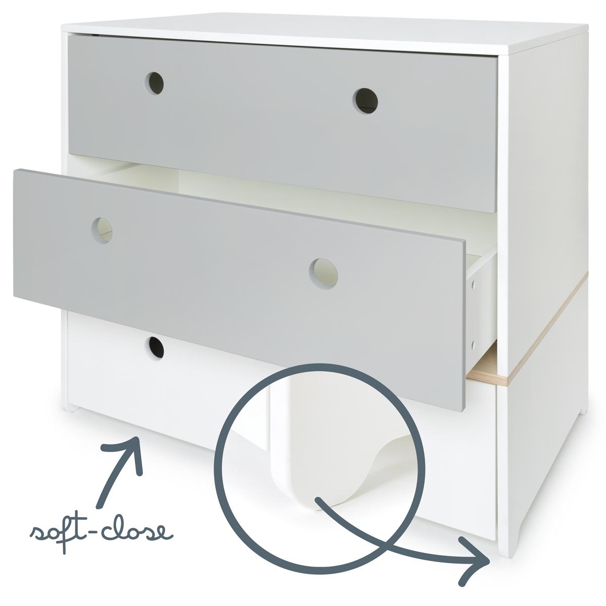 Commode COLORFLEX façades tiroirs pearl grey-pearl grey-white