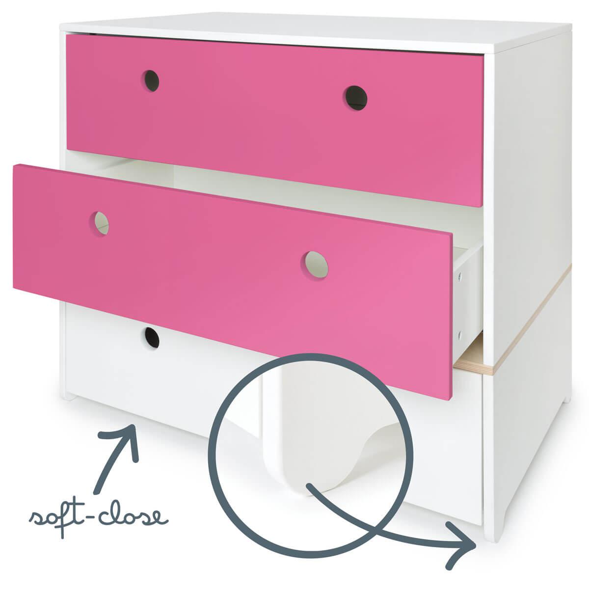 Commode COLORFLEX façades tiroirs pink-pink-white