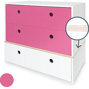 Commode COLORFLEX façades tiroirs pink-pink-white