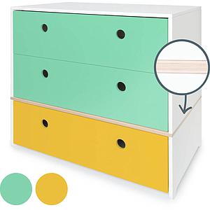 Commode COLORFLEX façades tiroirs sea foam-sea foam-nectar yellow