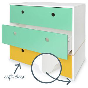 Commode COLORFLEX façades tiroirs sea foam-sea foam-nectar yellow