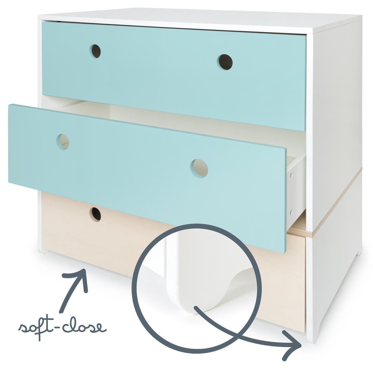 Commode COLORFLEX façades tiroirs sky blue-white wash