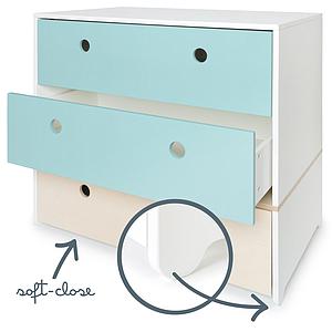 Commode COLORFLEX façades tiroirs sky blue-white wash