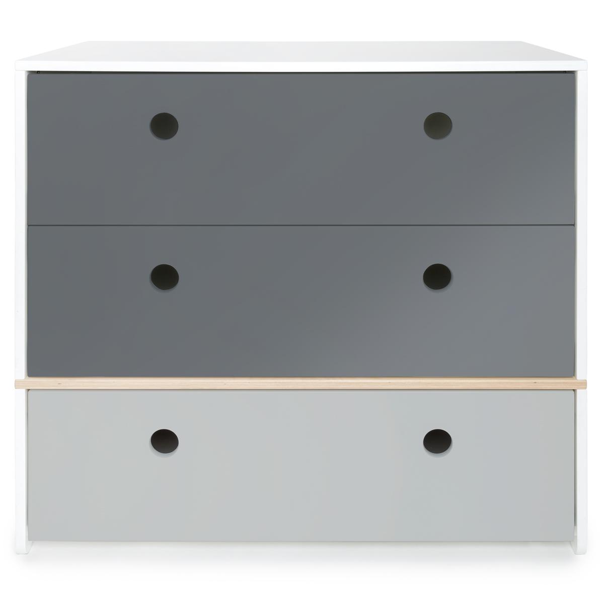 Commode COLORFLEX façades tiroirs space grey-space grey-pearl grey