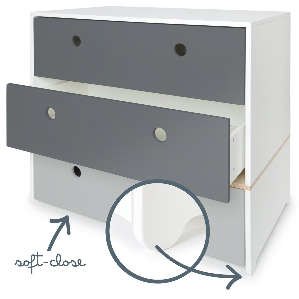 Commode COLORFLEX façades tiroirs space grey-space grey-pearl grey
