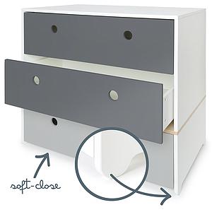 Commode COLORFLEX façades tiroirs space grey-space grey-pearl grey