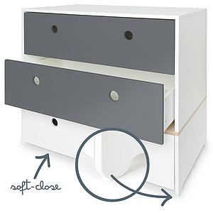 Commode COLORFLEX façades tiroirs space grey-space grey-white