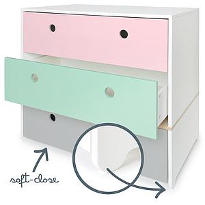 Commode COLORFLEX façades tiroirs sweet pink-mint-pearl grey