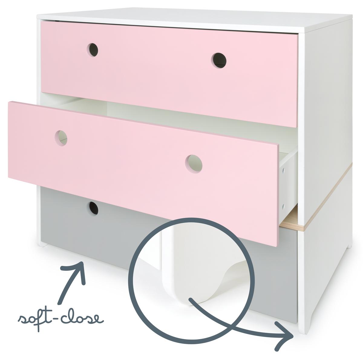 Commode COLORFLEX façades tiroirs sweet pink-sweet pink-pearl grey