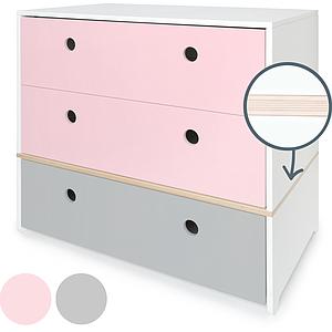 Commode COLORFLEX façades tiroirs sweet pink-sweet pink-pearl grey