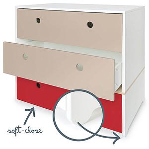 Commode COLORFLEX façades tiroirs warm grey-warm grey-true red