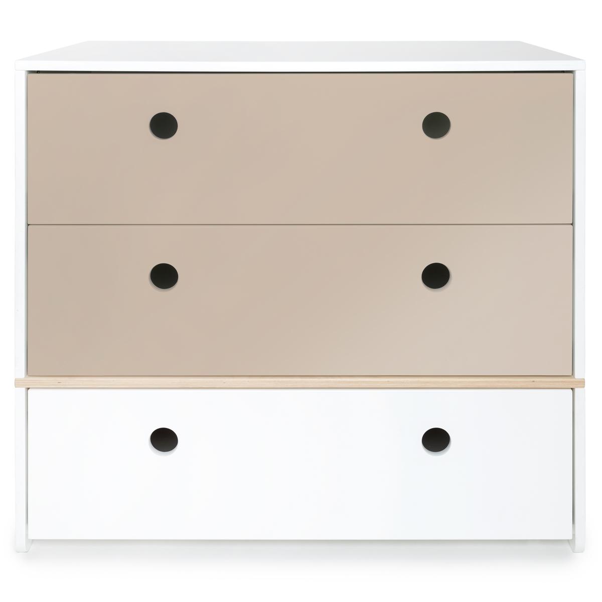 Commode COLORFLEX façades tiroirs warm grey-warm grey-white