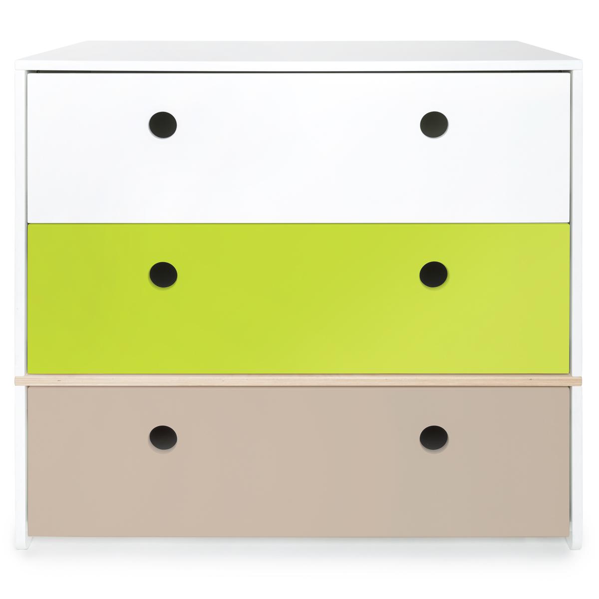 Commode COLORFLEX façades tiroirs white-lime-warm grey