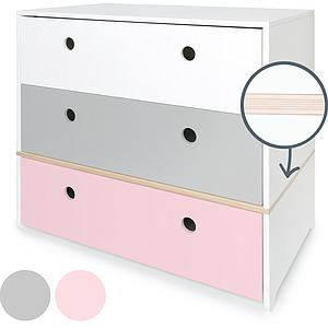 Commode COLORFLEX façades tiroirs white-pearl grey-sweet pink