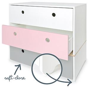 Commode COLORFLEX façades tiroirs white-sweet pink-pearl grey 