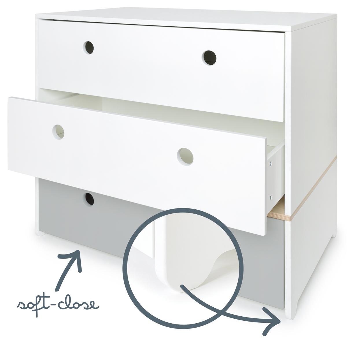 Commode COLORFLEX façades tiroirs white-white-pearl grey