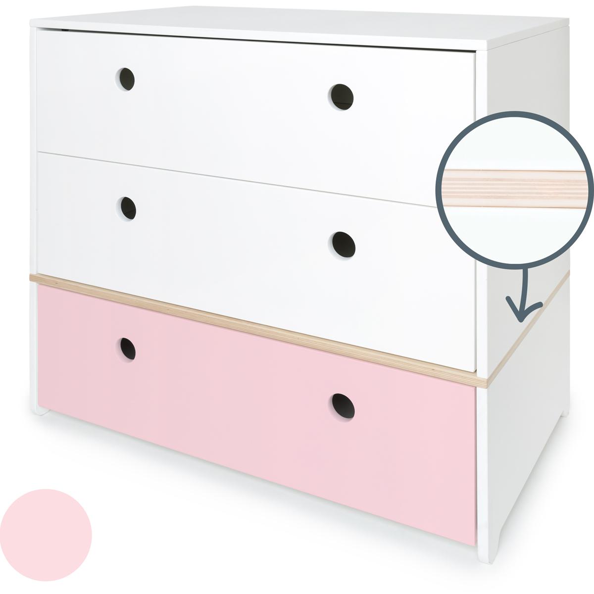Commode COLORFLEX façades tiroirs white-white-sweet pink