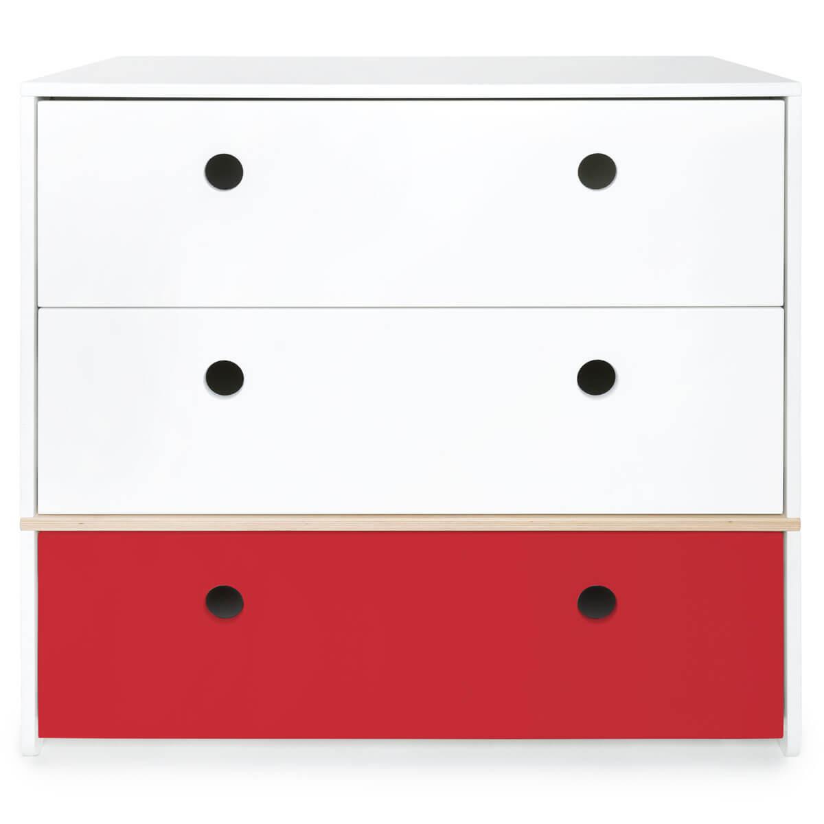 Commode COLORFLEX façades tiroirs white-white-true red