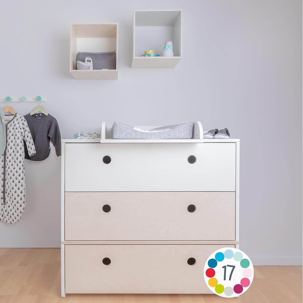 Commode COLORFLEX façades tiroirs white-white-true red