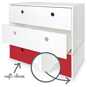 Commode COLORFLEX façades tiroirs white-white-true red