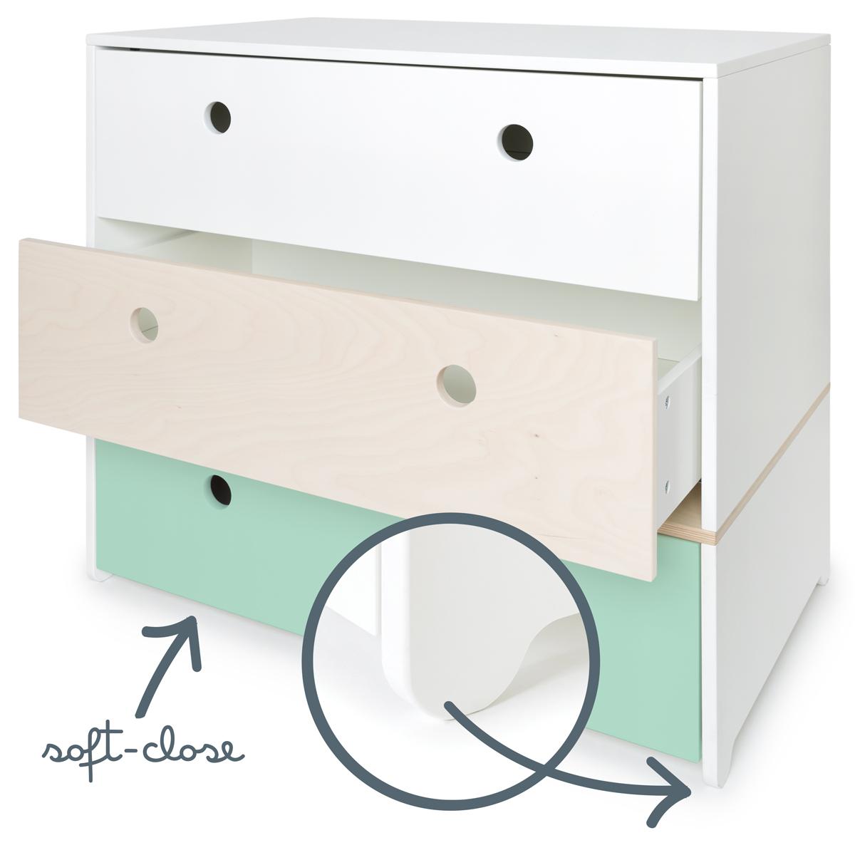 Commode COLORFLEX façades tiroirs white-white wash-mint