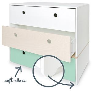 Commode COLORFLEX façades tiroirs white-white wash-mint