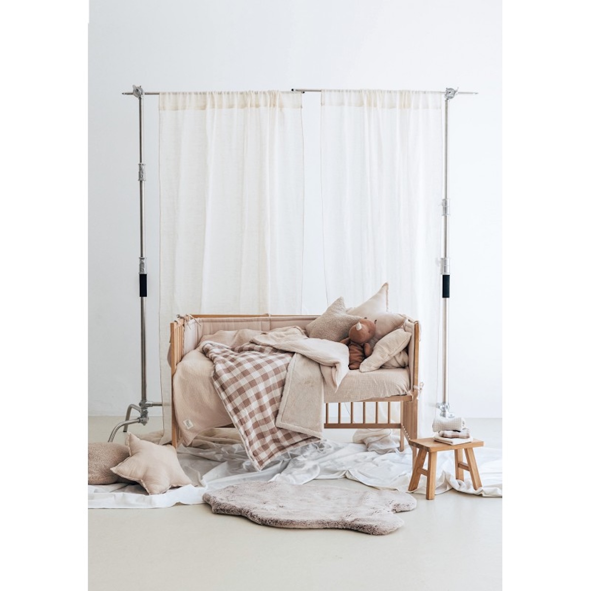 Coussin STAR Babyshower gofre latte