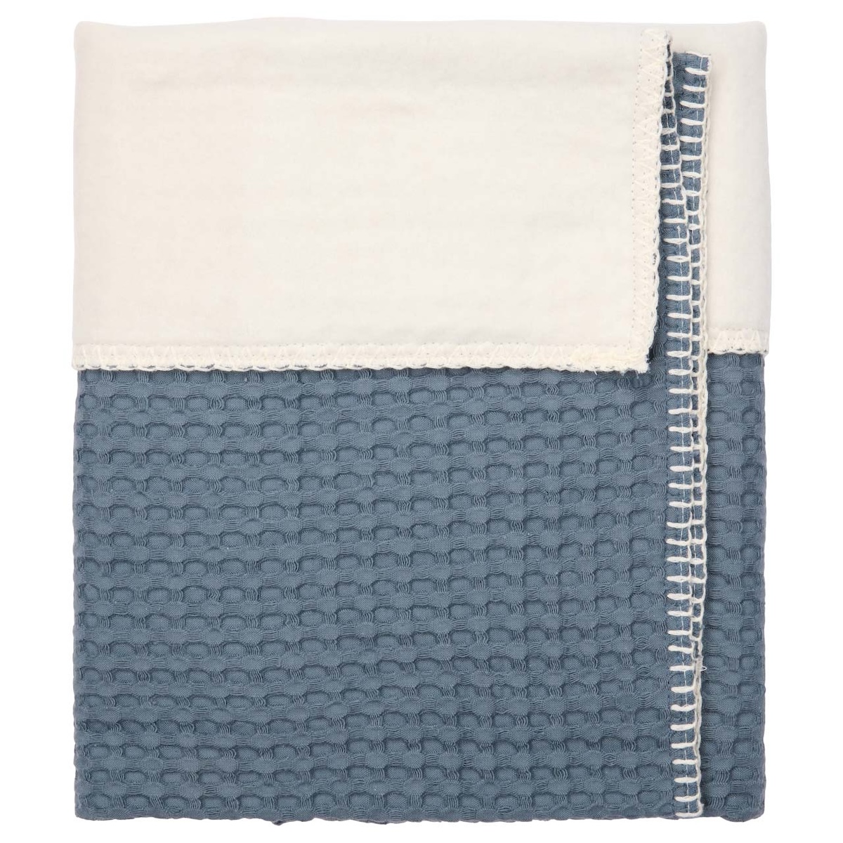 Couverture berceau cotton polaire AMSTERDAM Koeka bluestone