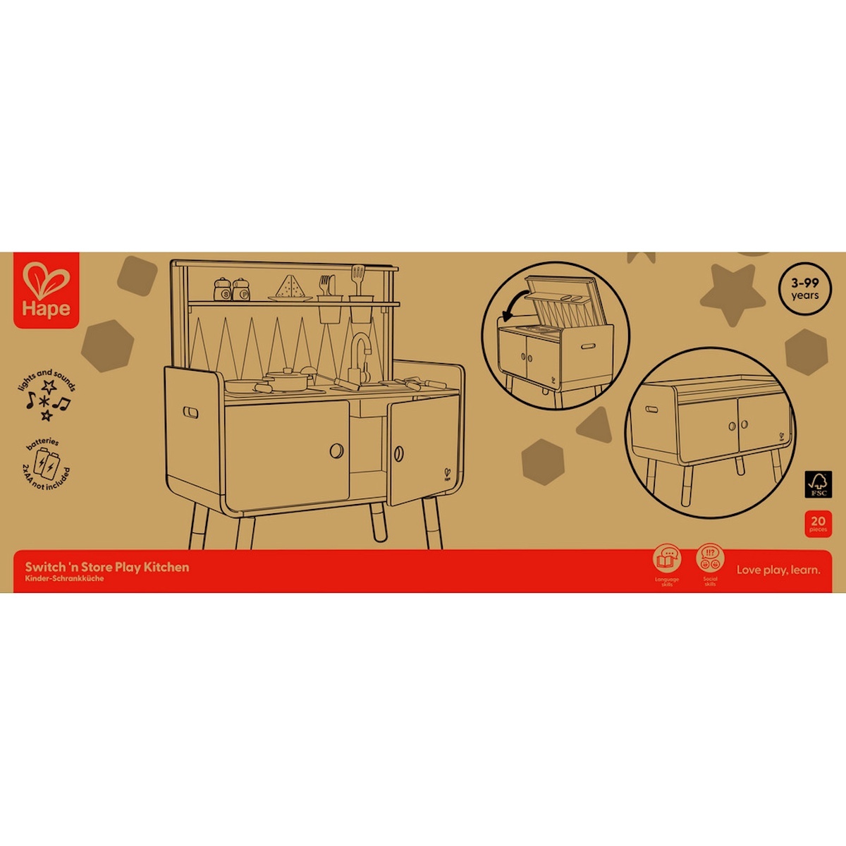 Cuisine de jeu-commode 2 en 1 Hape