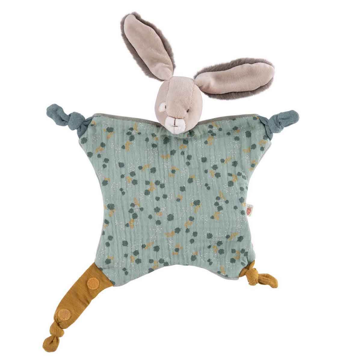 Doudou lapin TROIS PETITS LAPINS Moulin Roty sauge