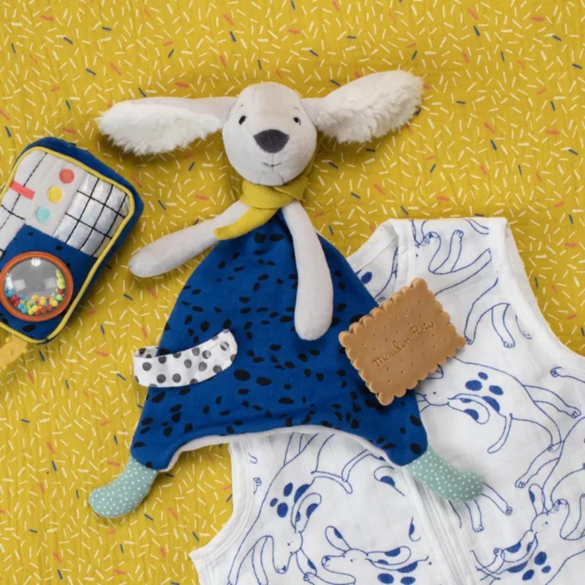Doudou Pilou bleu Puce & Pilou Moulin Roty