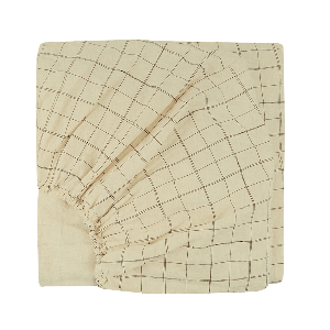 Drap housse bébé 70x100cm SHEET WASHED cotton Nobodinoz green tea grid