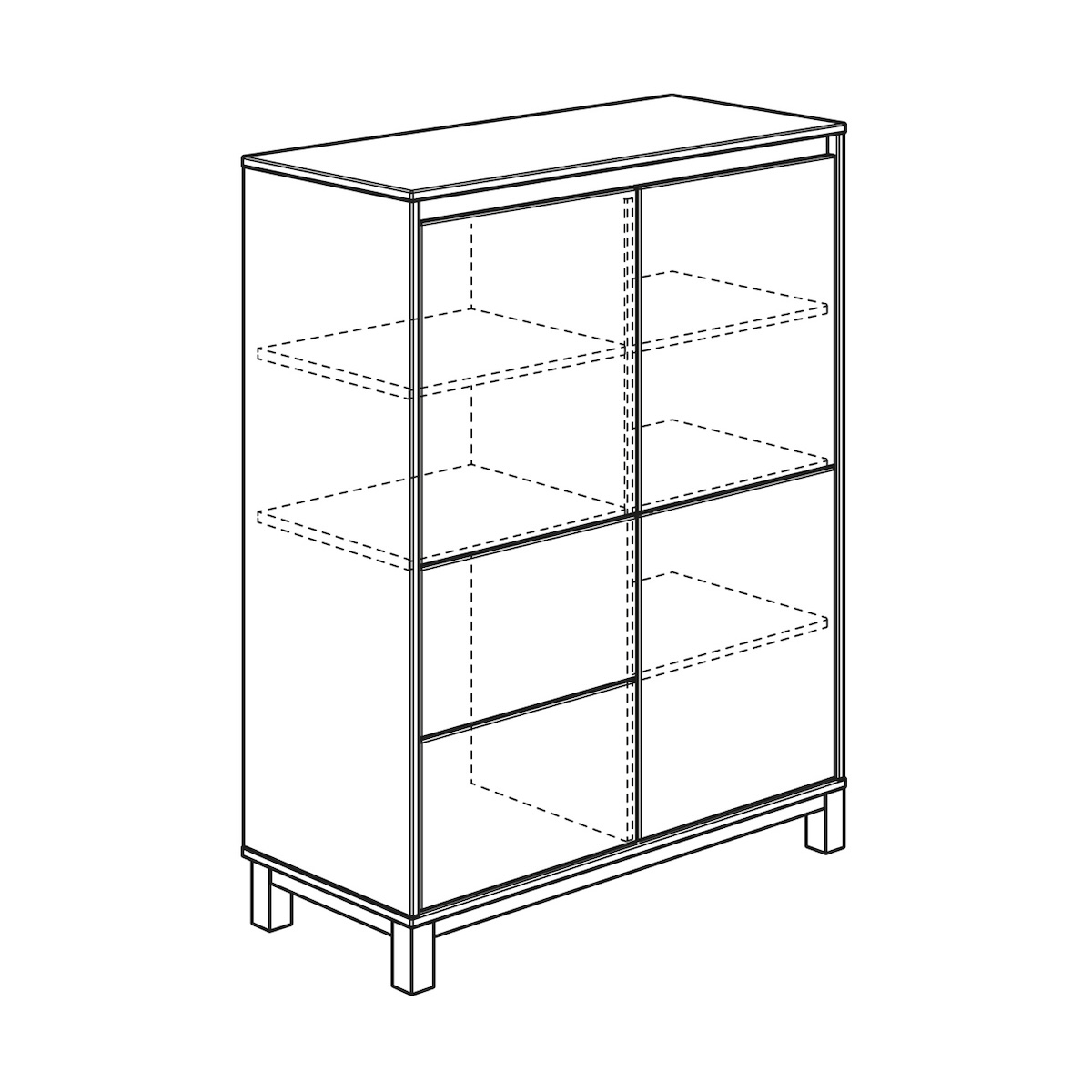 Highboard 2 portes 2 tiroirs OLLI Paidi blanc