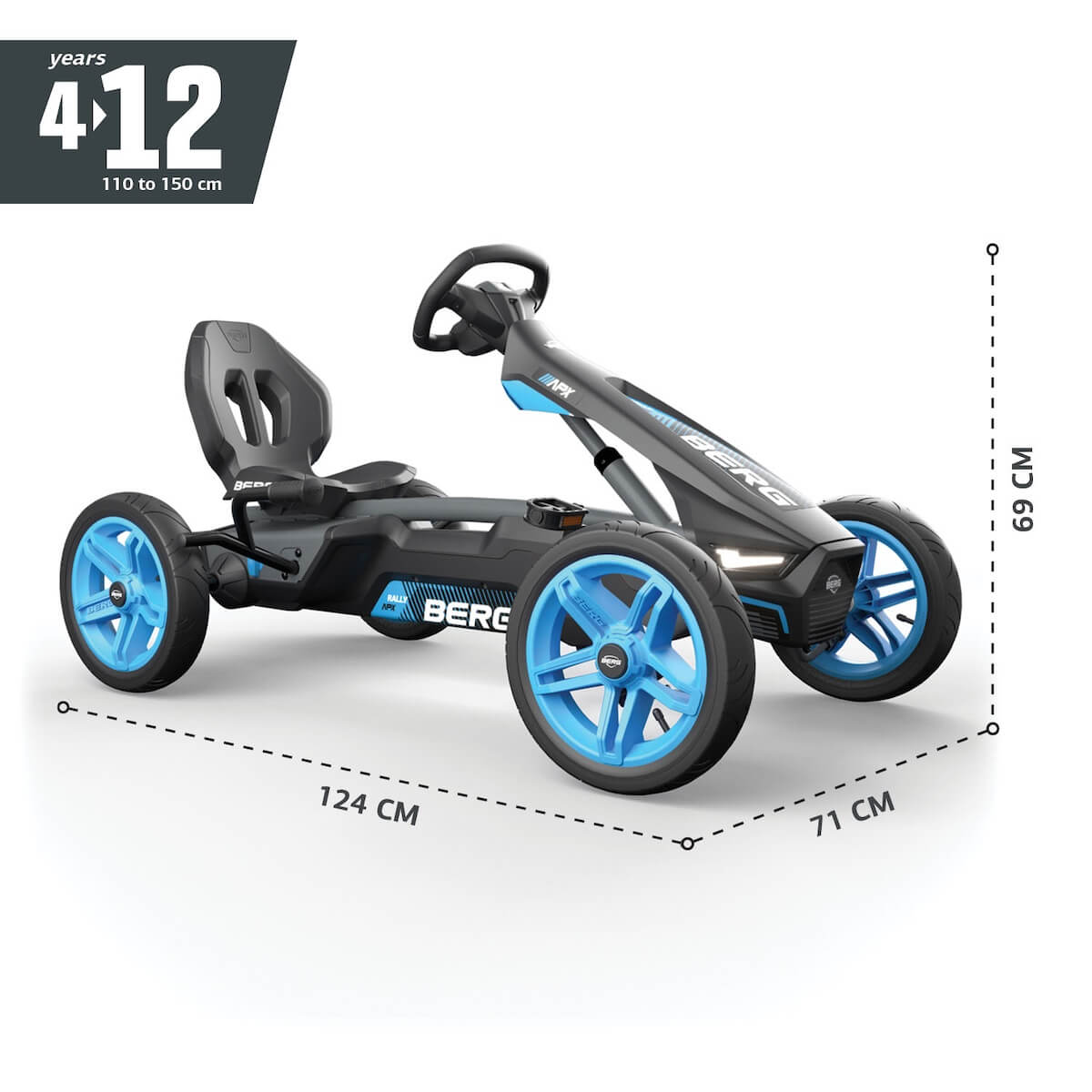 Kart à pédales RALLY APX BLUE Berg