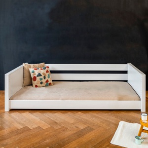 Lit au sol Montessori 90x200cm KASVA hêtre laqué blanc
