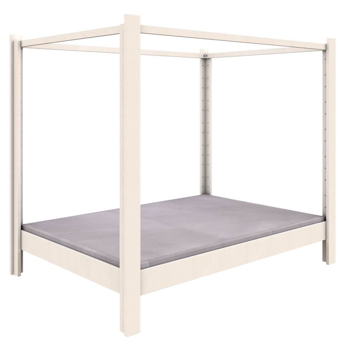 Lit baldaquin 140x200cm DESTYLE de Breuyn blanchi