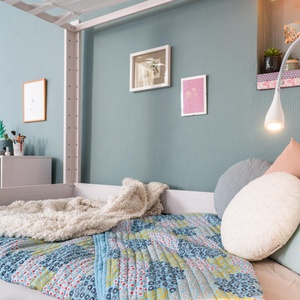 Lit baldaquin 140x200cm DESTYLE de Breuyn blanchi