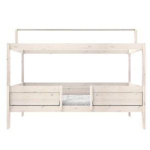 Lit baldaquin évolutif-toit droit 90x200cm 4 EN 1 Lifetime sommier luxe blanchi