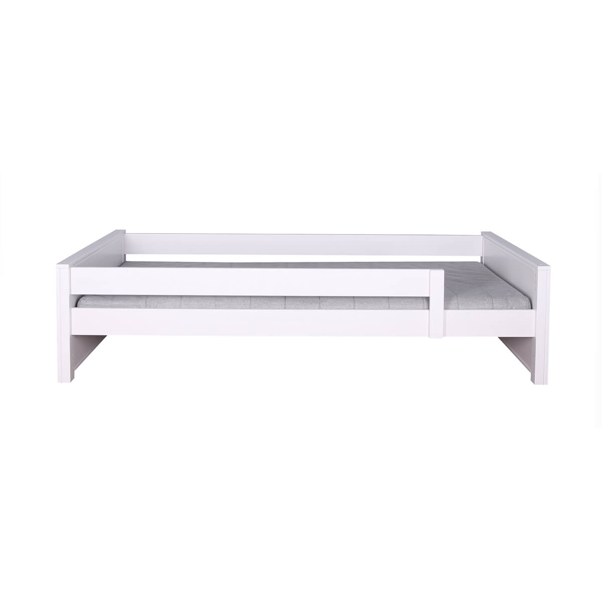 Lit barrière simple 90x200cm KASVA hêtre laqué blanc