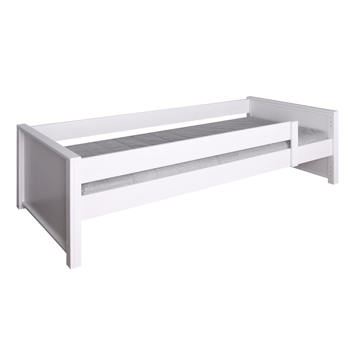 Lit barrière simple 90x200cm KASVA hêtre laqué blanc