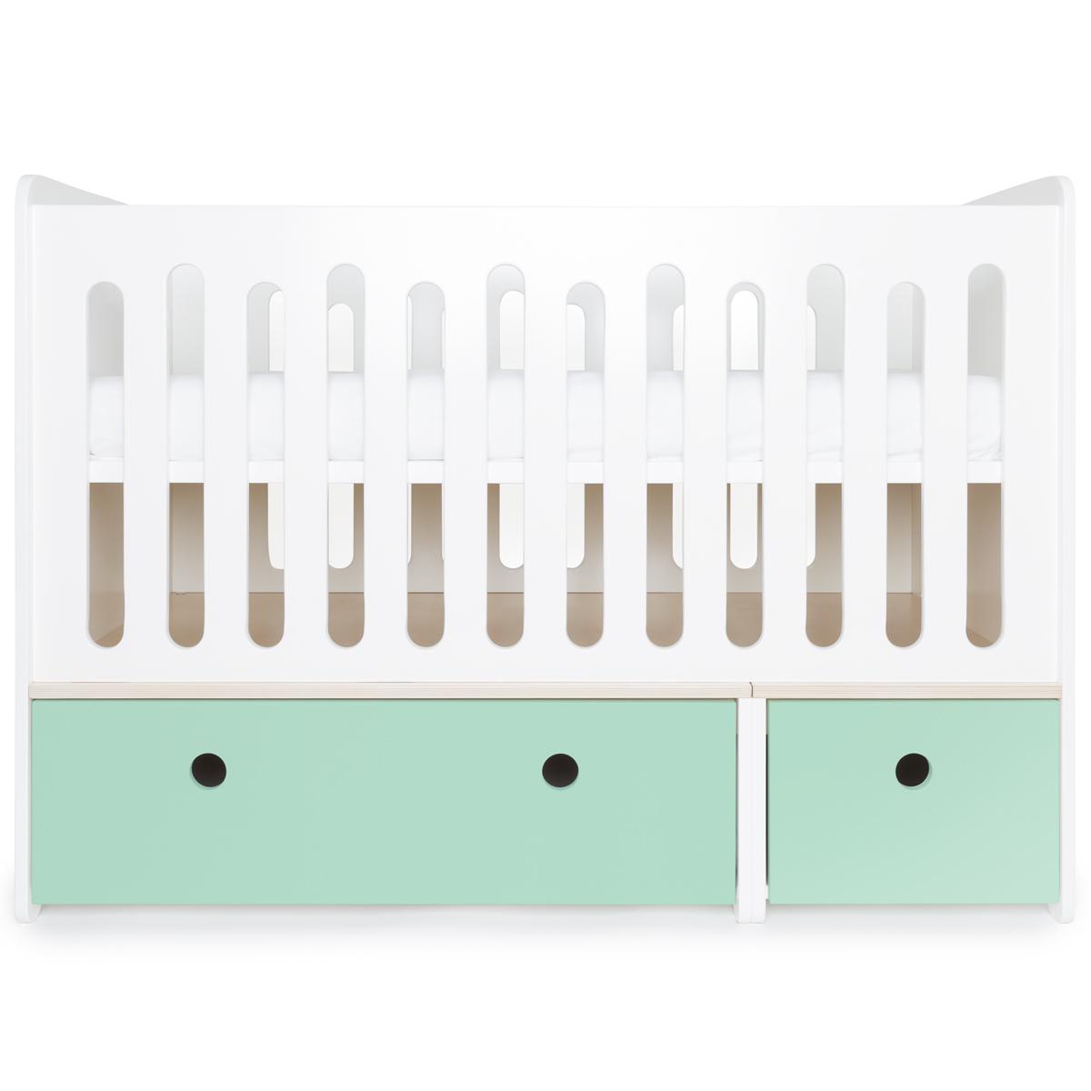 Lit bébé évolutif 70x140cm COLORFLEX Abitare Kids mint