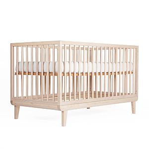 Lit bébé KERA en frêne avec top Round-pieds Retro