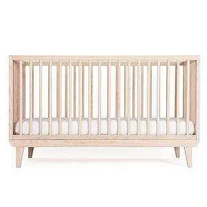 Lit bébé KERA en frêne avec top Round-pieds Retro