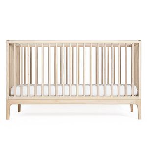 Lit bébé KERA en frêne avec top Straight-pieds Curve