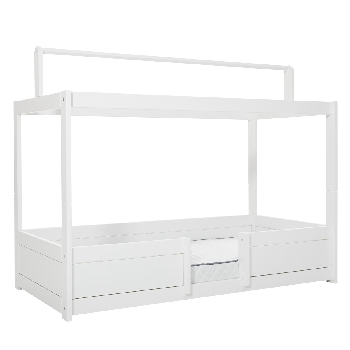 Lit cabane Montessori 90x200cm avec toit 4-En-1 Lifetime blanc