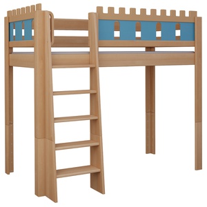 Lit Château mezzanine DELUXE de Breuyn naturel-bleu